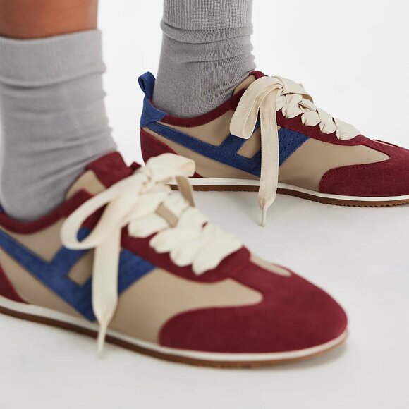 NEW FREE PEOPLE Suede Aces slim Tennis Shoes for women 1025 3m7 - Picture 7 of 11